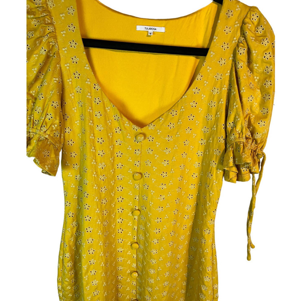 Tularosa Yellow Mini Floral Dress /  New With Tags - Picture 3 of 8